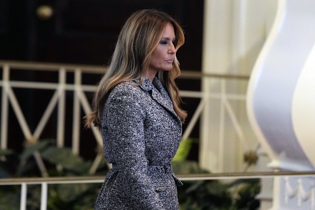 Melania Trump arrives before a tribute service for former first lady Rosalynn Carter at Glenn Memorial Church at Emory University on Tuesday, Nov. 28, 2023, in Atlanta. (AP Photo/Brynn Anderson, Pool)