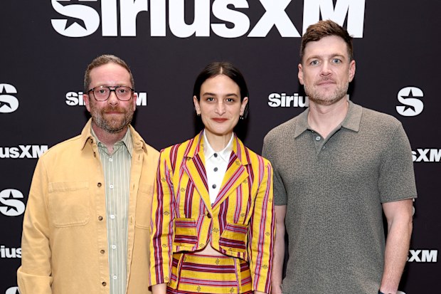Gabe Liedman, Jenny Slate and Max Silvestri attend the SiriusXM Built With Audio event at Storied NYC on October 06, 2025 in New York City. 