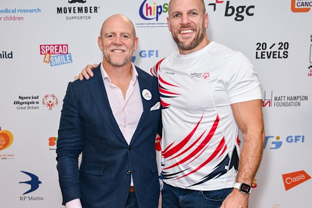 LONDON, ENGLAND - SEPTEMBER 11: Mike Tindall and James Haskell attend the BGC Group Charity Day on behalf of The Matt Hampson Foundation and Special Olympics, raising millions for good causes in memory of BGC's colleagues lost on 9/11, on September 11, 2024 in London, England. (Photo by Dave Benett/Getty Images for BGC Group)