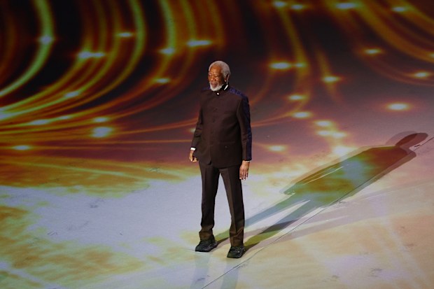 US actor Morgan Freeman during the opening ceremony of the FIFA World Cup, 2022.