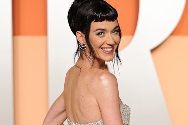 Katy Perry at the 2025 Vanity Fair Oscar Party at Wallis Annenberg Center for the Performing Arts on March 2, 2025 in Beverly Hills, California.  