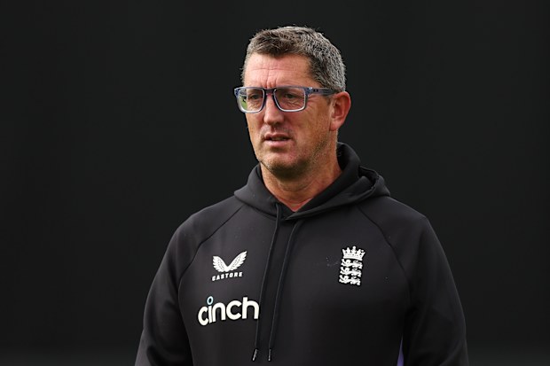 Jon Lewis watches on during the 2024-25 Women's Ashes in Australia.