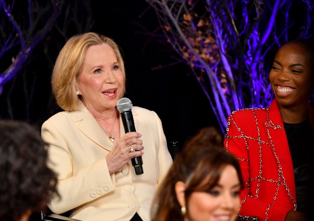 In this image released on September 3, (L-R) Mary Livanos, Debra Jo Rupp, Aubrey Plaza and Sasheer Zamata at the Global Junket Photo Call for Marvel Television's Agatha All Along at The Westin Anaheim Resort on August 10, 2024 in Anaheim, California. 