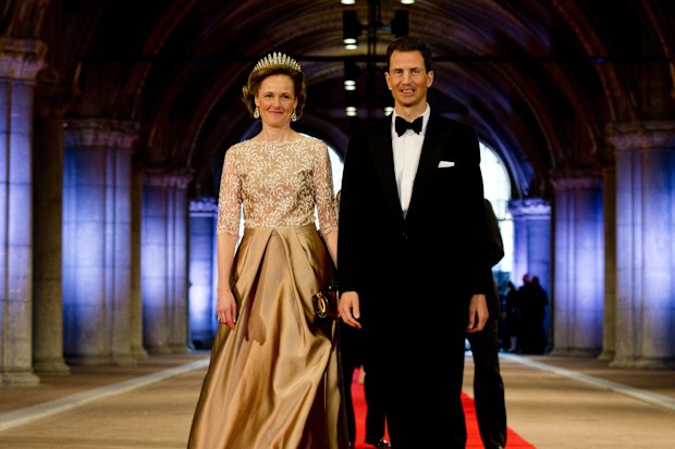 Dinner, at the invitation of Queen Beatrix, with members of the Royal Family and royal and foreign missions at the Rijksmuseum in Amsterdam, The Netherlands, on April 30, 2013.Hereditary Prince Alois and Hereditary Princess Sophie of Liechtenstein.