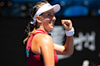 Victoria Azarenka of Belarus in action during her third-round singles match against Elina Svitolina.
