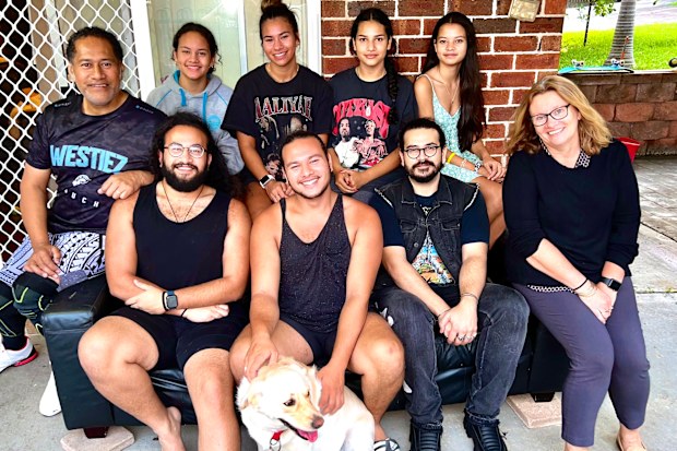 Jay Laga'aia and his children.