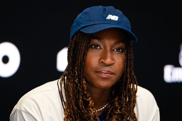 Coco Gauff of the United States talks to the media ahead of the 2024 Australian Open.