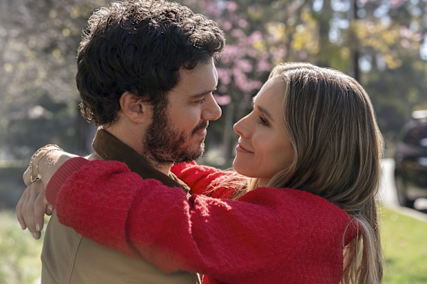 Adam Brody as Noah, Kristen Bell as Joanne in episode 110 of Nobody Wants This.