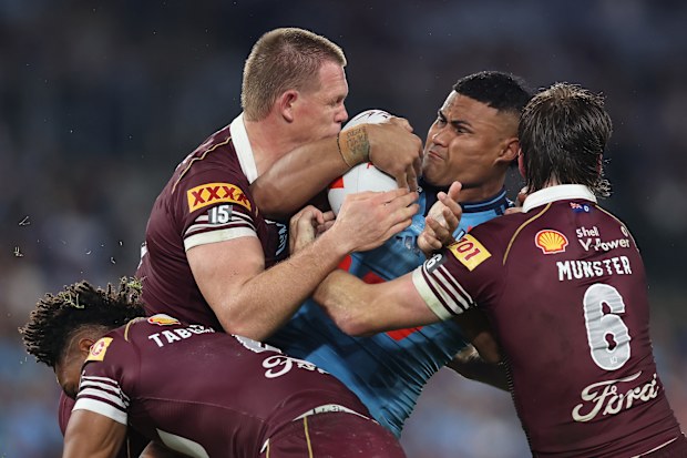 SYDNEY, AUSTRALIA - MAY 27: during game one of the 2026 Men's State of Origin series between New South Wales Blues and Queensland Maroons at Accor Stadium on May 27, 2026 in Sydney, Australia. (Photo by Cameron Spencer/Getty Images)