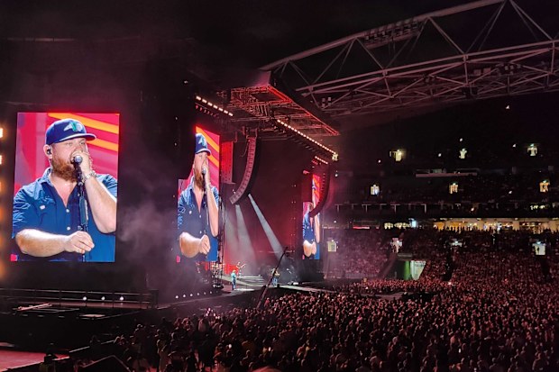 attending luke combs concert at accor stadium sydney feb 1