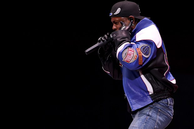 Kendrick Lamar performs onstage during Apple Music Super Bowl LIX Halftime Show at Caesars Superdome on February 09, 2025 in New Orleans, Louisiana.  (Photo by Gregory Shamus/Getty Images)