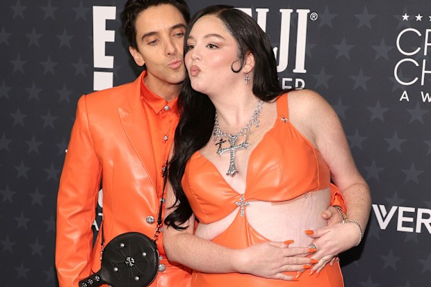 Paul W. Downs and Megan Stalter dressed as Timothee Chalamet and Kylie Jenner at the Critics Choice Awards