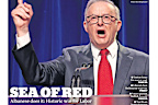 <p>Melbourne's <em>Sunday Age </em>used an image from from Anthony Albanese's victory speech.</p><p>The powerful photo was accompanied with the headline 'Sea of Red' alluding to Labor's sweeping, unprecedented win. </p>