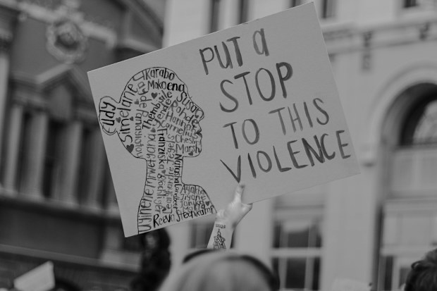 Stock image from a rally against sexual violence.