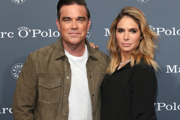 Robbie Williams and his wife Ayda Williams during the 50th anniversary celebration of Marc O'Polo at its headquarters on July 6, 2017 in Stephanskirchen near Rosenheim, Germany.