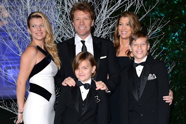 Stephanie Rose Bongiovi, Jon Bon Jovi, Romeo Bongiovi, Dorothea Hurley and Jacob Bongiovi attend the Winter Whites Gala in aid of Centrepoint at Kensington Palace on November 26, 2013 in London, England. 