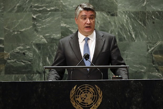 NEW YORK, NEW YORK - SEPTEMBER 21: Croatian President Zoran Milanovi speaks during the annual gathering in New York City for the 76th session of the United Nations General Assembly (UNGA) on September 21, 2021 in New York City. This year's event, which has been shortened due to Covid-19 restrictions, will highlight the global issues of defeating the Covid-19 pandemic and of re-invigorating the post-pandemic global economy. (Photo by Spencer Platt/Getty Images)