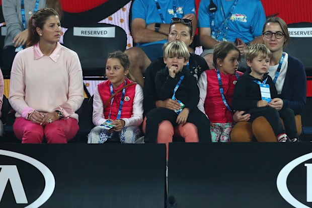 Mirka Federer, Myla Federer, Charlene Federer, Lenny Federer and Leo Federer