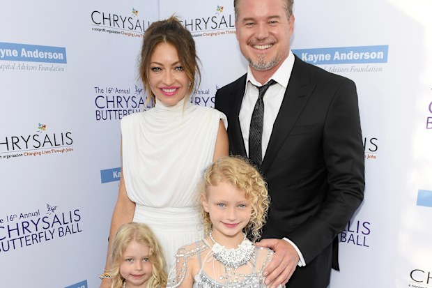 Eric Dane with his wife Rebecca Gayheart and their children at the 16th Annual Chrysalis Butterfly Ball on June 3, 2017 in Los Angeles, California.