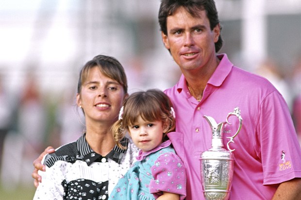 1991 Open Championship winner Ian Baker-Finch with his wife Jennie and daughter Hayley. (Photo by Peter Dazeley/Getty Images)