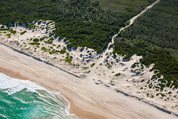4WD vehicles entering Worimi Conservation Lands, Port Stephens.