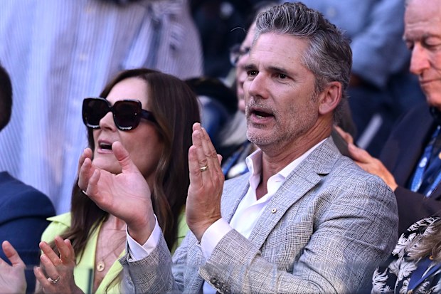 Eric Bana at the Men's Singles Final between Jannik Sinner and Alexander Zverev at the 2025 Australian Open at Melbourne Park on January 26, 2025 in Melbourne, Australia.