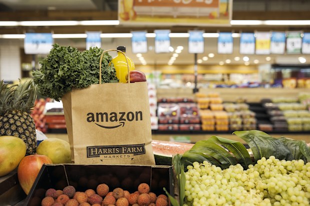 amazon australia harris farm markets grocery delivery partnership