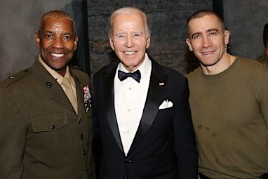 Denzel Washington, former U.S. President Joe Biden and Jake Gyllenhaal