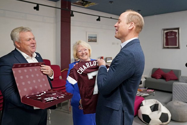 Prince William visits Heart of Midlothian Football Club, Edinburgh