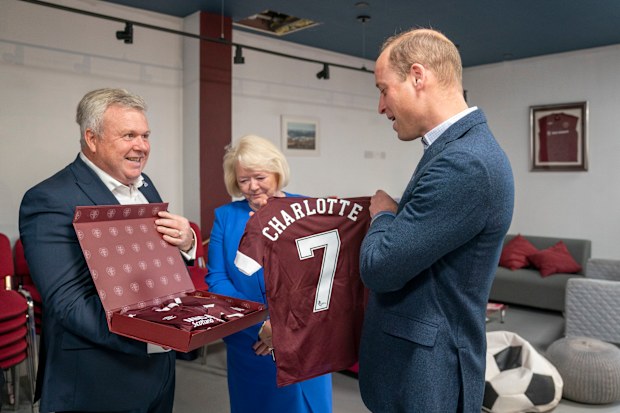 Prince William visits Heart of Midlothian Football Club, Edinburgh