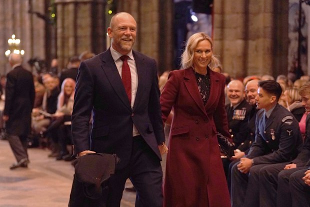 Mike and Zara Tindall arriving for the 'Together at Christmas' Carol Service at Westminster Abbey in London, Thursday, December 15, 2022