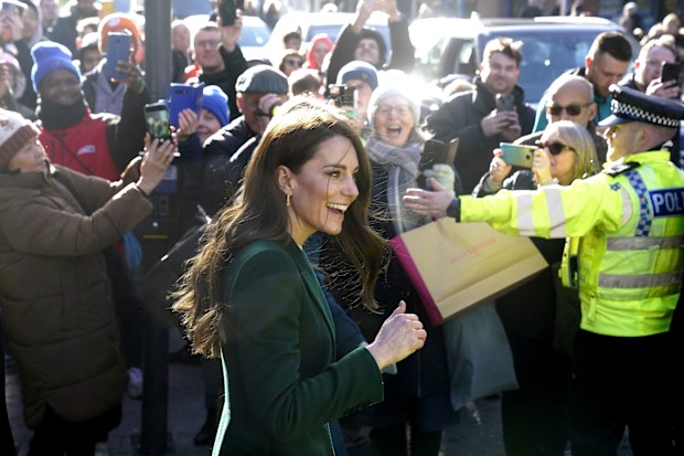 Kate, Princess of Wales visits Kirkgate Market in Leeds, England, Tuesday Jan. 31, 2023, to meet vendors and members of the public.