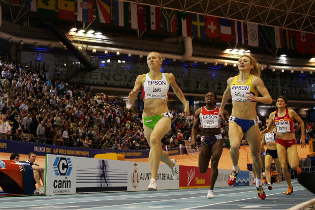 Tamsyn Manou (née Lewis) clinches world indoor gold over 800 metres in Valencia in 2008.