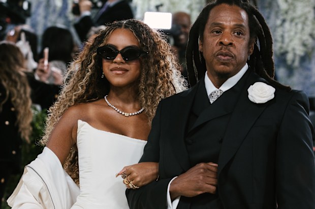 Blue Ivy Carter and Jay-Z at The 2026 Met Gala Celebrating "Costume Art" held at The Metropolitan Museum of Art on May 4, 2026 in New York, New York.