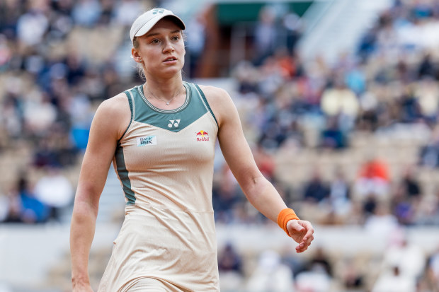 Elena Rybakina during her second round match at Roland-Garros.