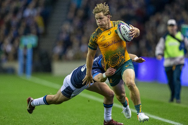 Australia's Michael Hooper in action at Murrayfield.