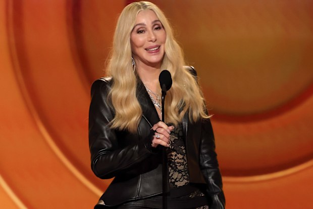 Cher speaks onstage during the 68th GRAMMY Awards at Crypto.com Arena on February 01, 2026 in Los Angeles, California. 
