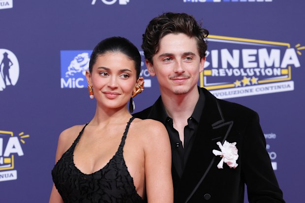 Timothee Chalamet and Kylie Jenner attend the photocall during the 70th David Di Donatello at Cinecitta Studios on May 07, 2025 in Rome, Italy. (Photo by Vittorio Zunino Celotto/Getty Images)
