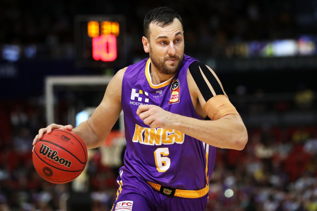 Andrew Bogut, seen here playing for the Sydney Kings in 2019, retired from basketball in 2020.