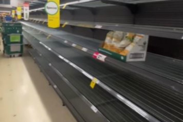Empty shelves in Cairns after floods
