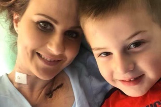 Victoria McGee with her son.