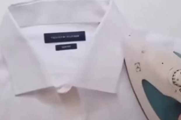 Iron crevice shirt collar button hack