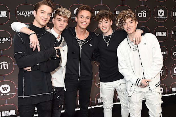 US boyband Why Don't We members Daniel Seavey, Jack Avery, Corbyn Besson, Zach Herron and Jonah Marais