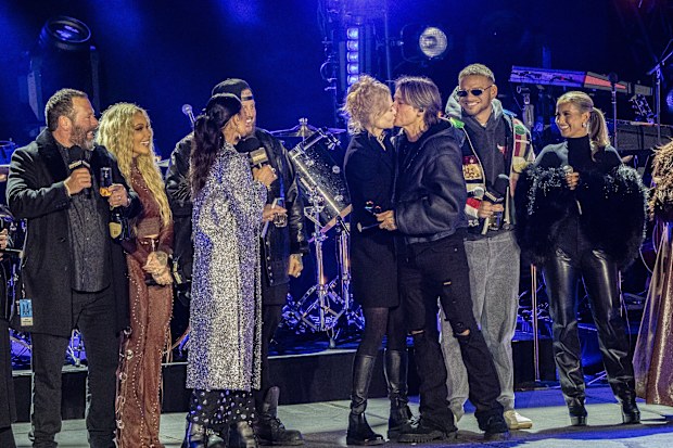 Nicole Kidman and Keith Urban kiss Nashville's Big Bash New Year's Eve on Tuesday, Dec. 31, 2024, at Bicentennial Capitol Mall State Park in Nashville, Tenn. (Photo by Amy Harris/Invision/AP)