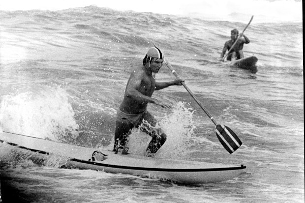 Surf Spectacular at Queenscliff Beach.  John Holt of Cronulla 1st in Iron Man. January 17, 1971. (Photo by Golding/Fairfax Media).