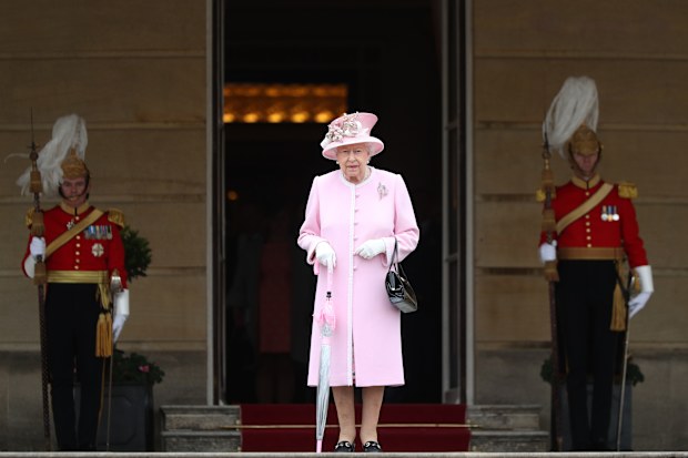 Queen Elizabeth II during a Royal Garden Party at Buckingham Palace in London. Wednesday May 29, 2019 