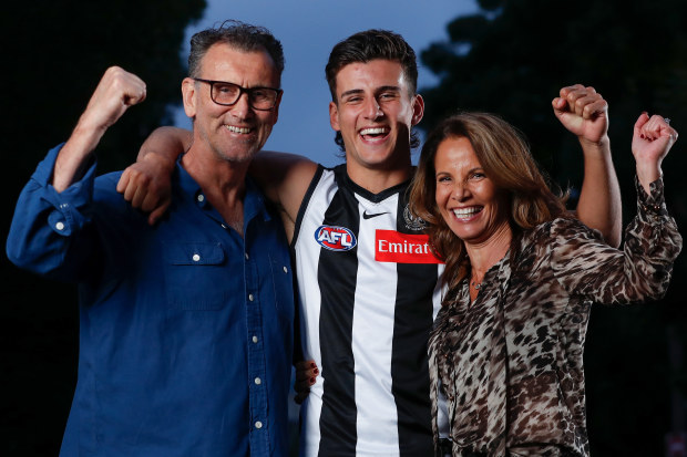 Nick Daicos with parents Peter and Colleen.