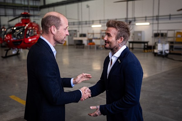Prince William, Prince of Wales and  David Beckham