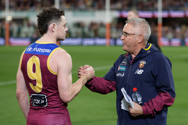 Chris Fagan and 2023 Brownlow medallist Lachie Neale.