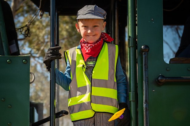 Broly Blackmore was thrilled to be a 'trainee train driver' for a day.